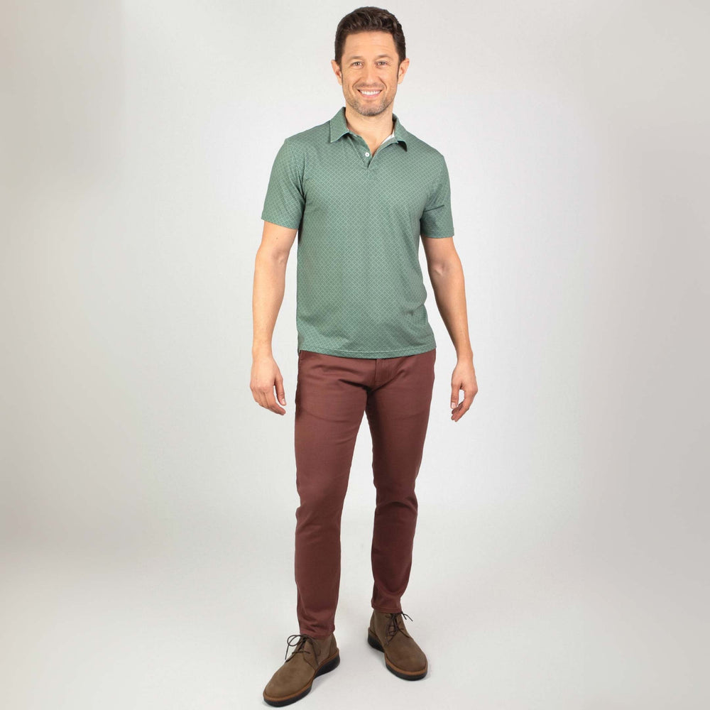 Ash & Erie Green Strikes Tech Polo Shirt for Short Men   Tech Polo Shirt