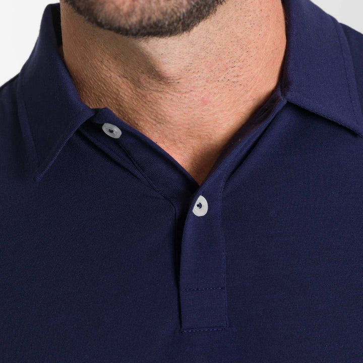 Ash & Erie Midnight Blue Tech Polo Shirt for Short Men   Tech Polo Shirt