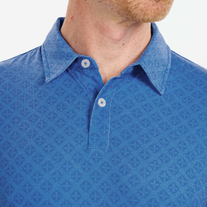 Ash & Erie Pacific Print Tech Polo Shirt for Short Men   Tech Polo Shirt