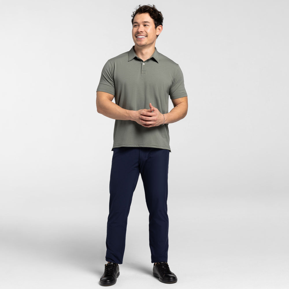 Ash & Erie Sage Tech Polo Shirt for Short Men   Tech Polo Shirt