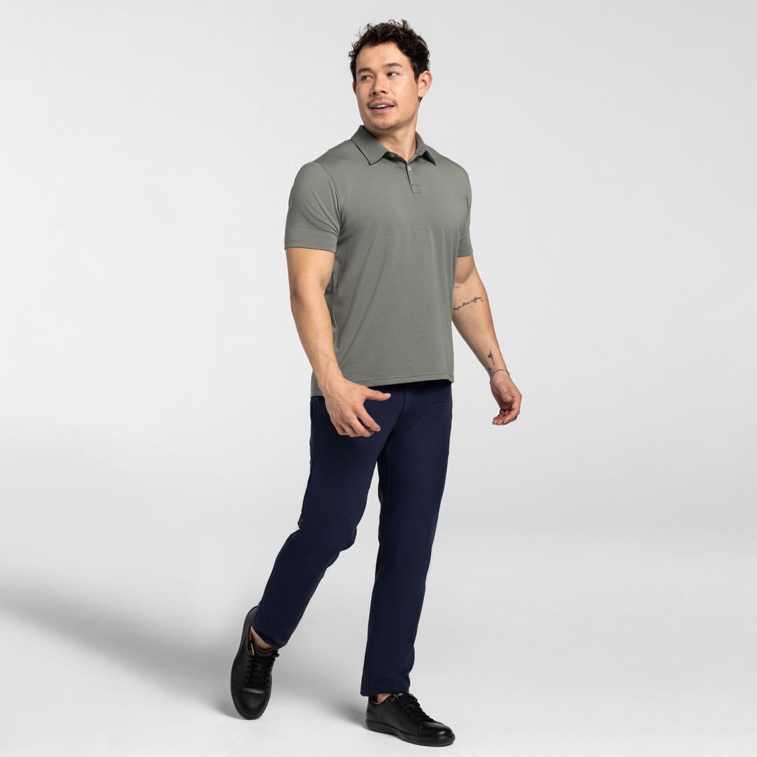 Ash & Erie Sage Tech Polo Shirt for Short Men   Tech Polo Shirt