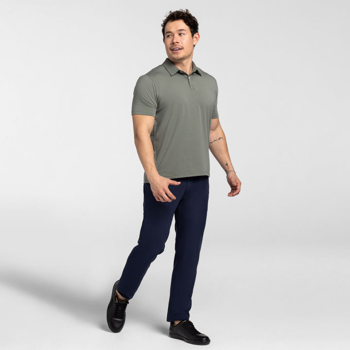 Ash & Erie Sage Tech Polo Shirt for Short Men   Tech Polo Shirt