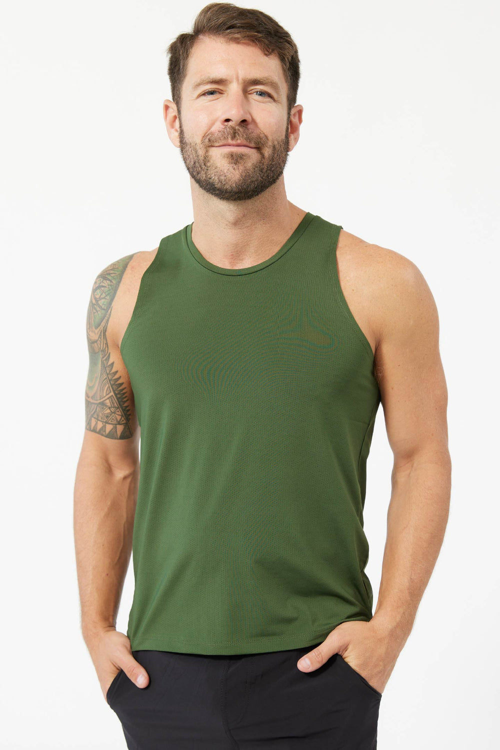 Buy Green Tech Tanks for Short Men | Ash & Erie   Tech Tanks