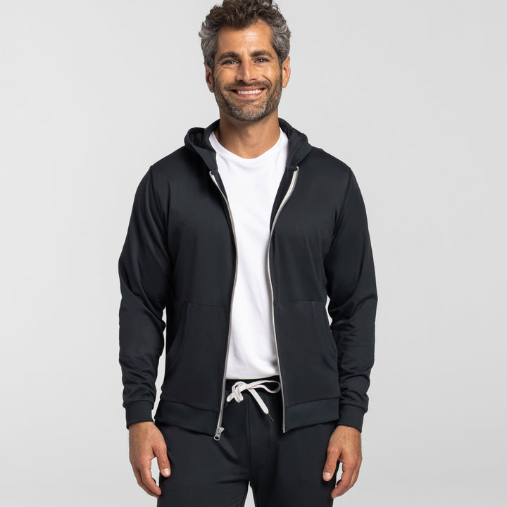 Grey CloudFlex Performance Full-Zip Hoodie