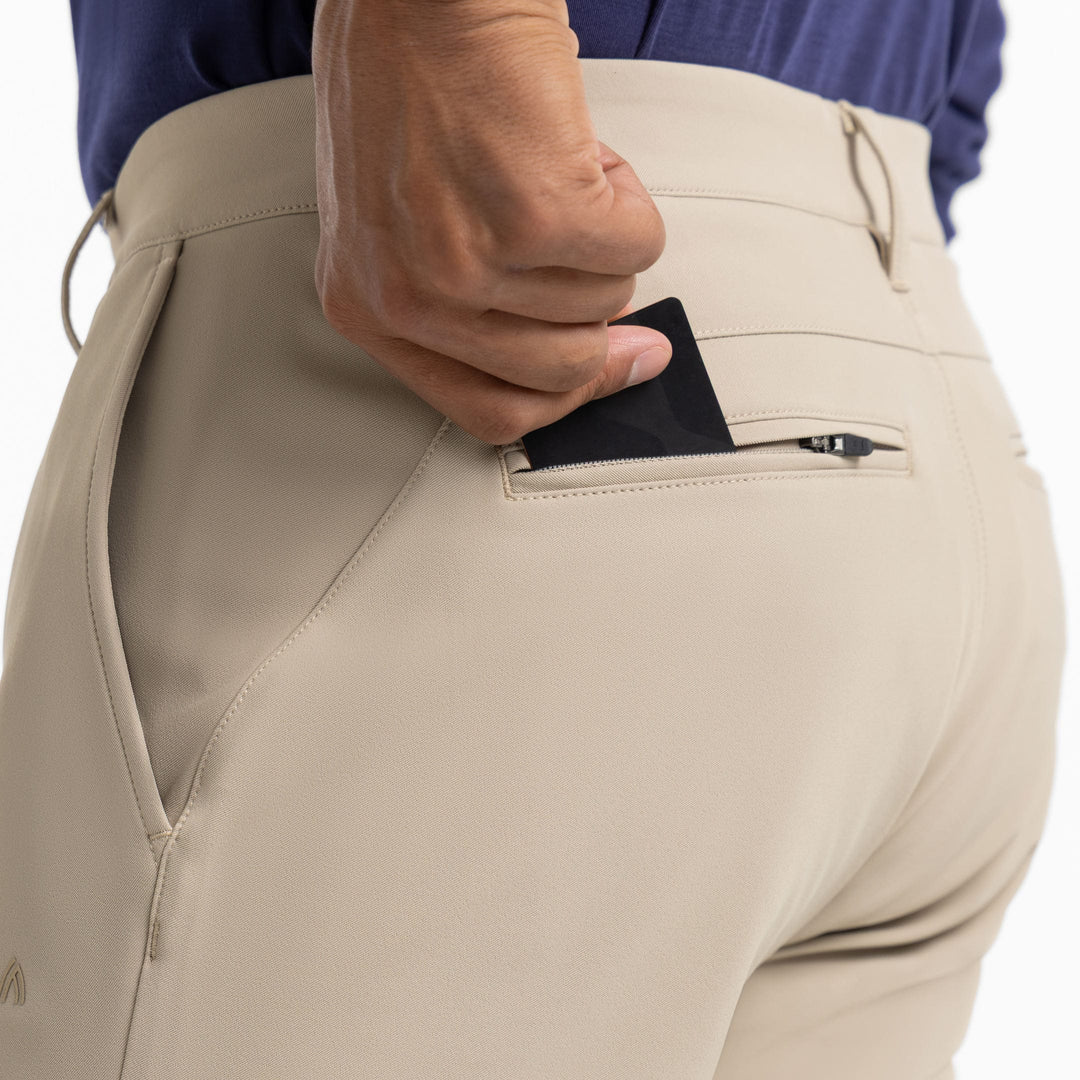 Ash & Erie Khaki Ace Golf Pant for Short Men   Ace Golf Pants
