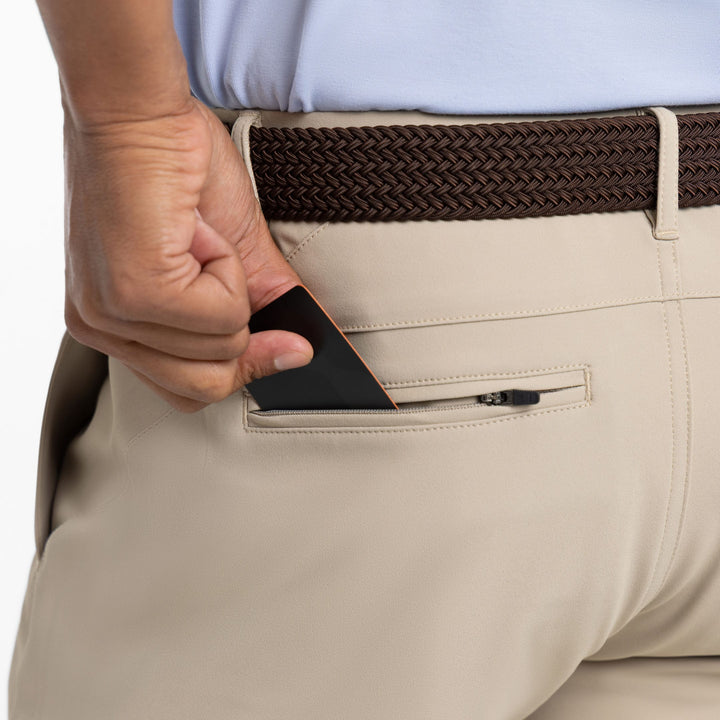 Ash & Erie Khaki Ace Golf Short for Short Men   Ace Golf Shorts