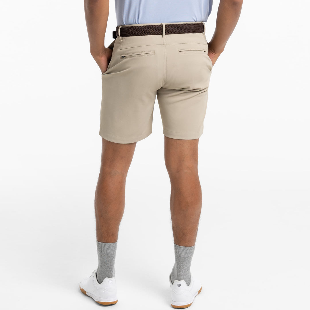 Ash & Erie Khaki Ace Golf Short for Short Men   Ace Golf Shorts