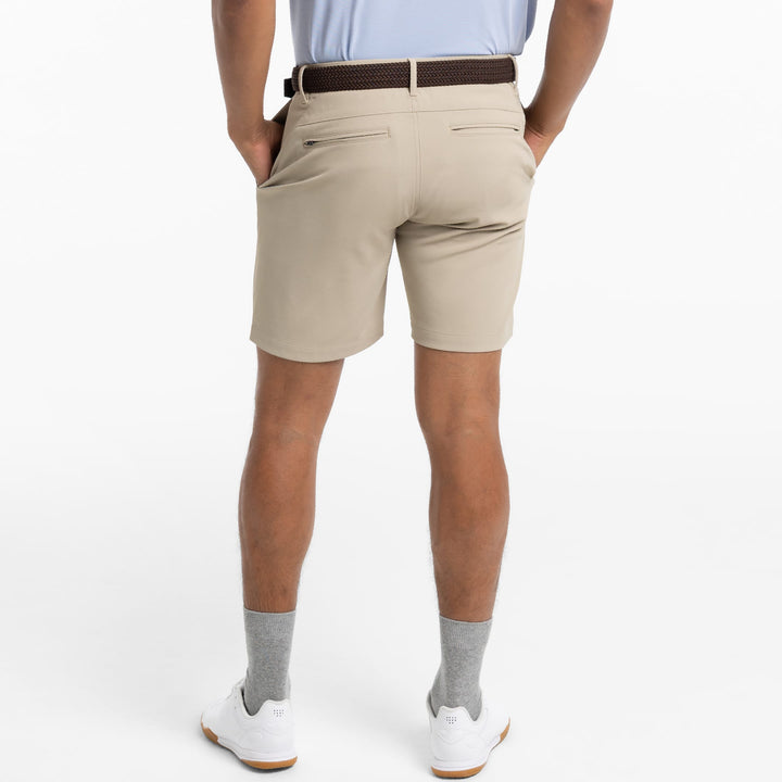 Ash & Erie Khaki Ace Golf Short for Short Men   Ace Golf Shorts