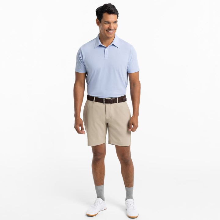 Ash & Erie Khaki Ace Golf Short for Short Men   Ace Golf Shorts
