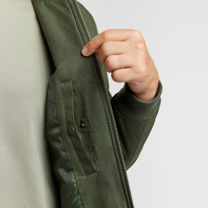 Ash & Erie Dark Green Bomber Jacket for Short Men   Bomber Jacket