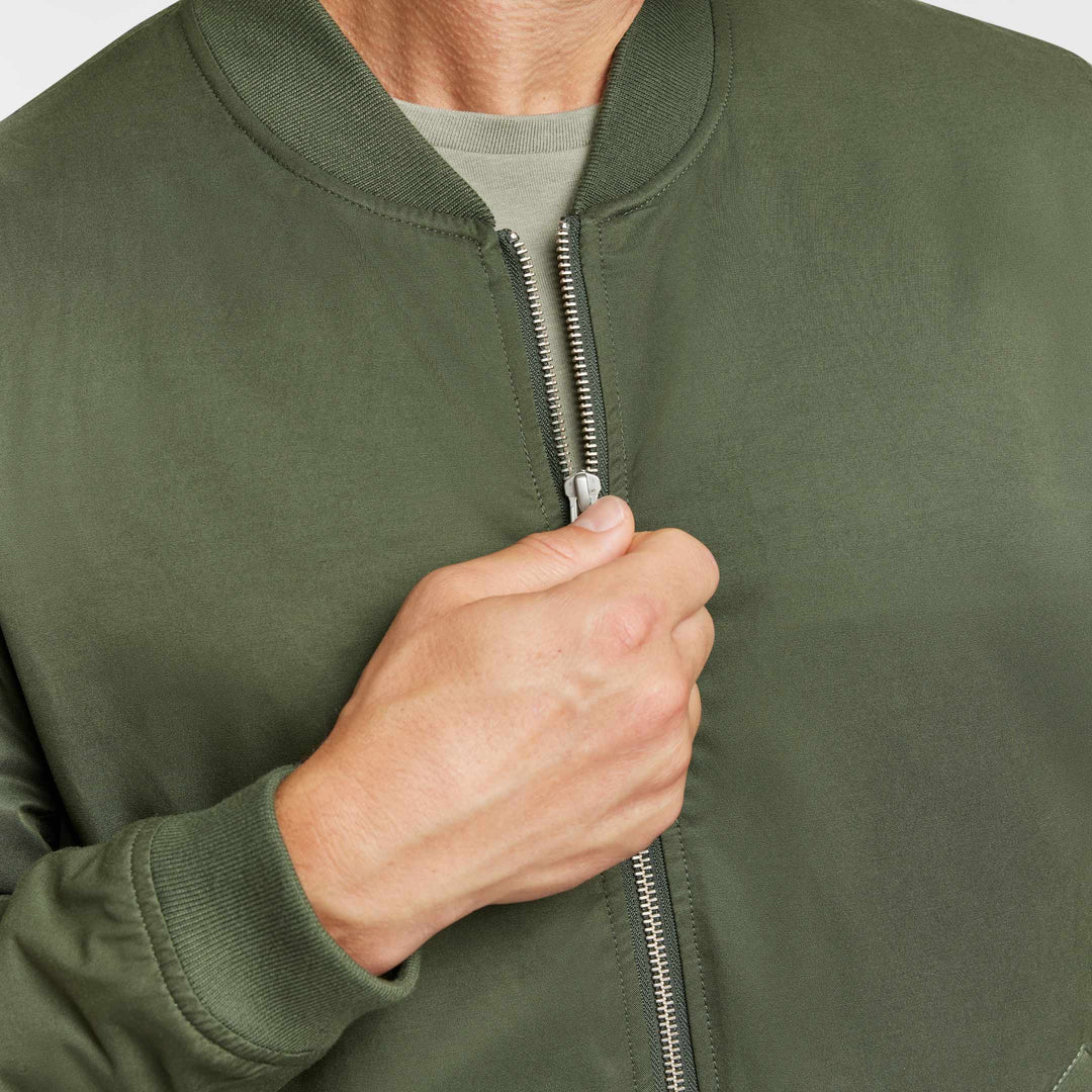 Ash & Erie Dark Green Bomber Jacket for Short Men   Bomber Jacket