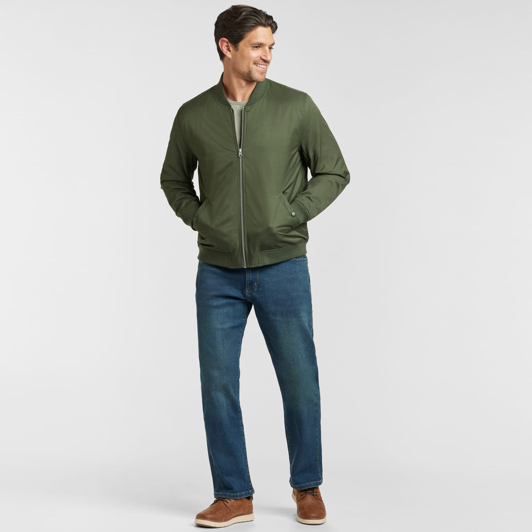 Ash & Erie Dark Green Bomber Jacket for Short Men   Bomber Jacket