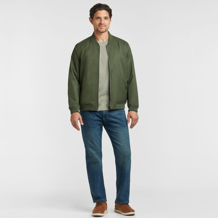 Ash & Erie Dark Green Bomber Jacket for Short Men   Bomber Jacket