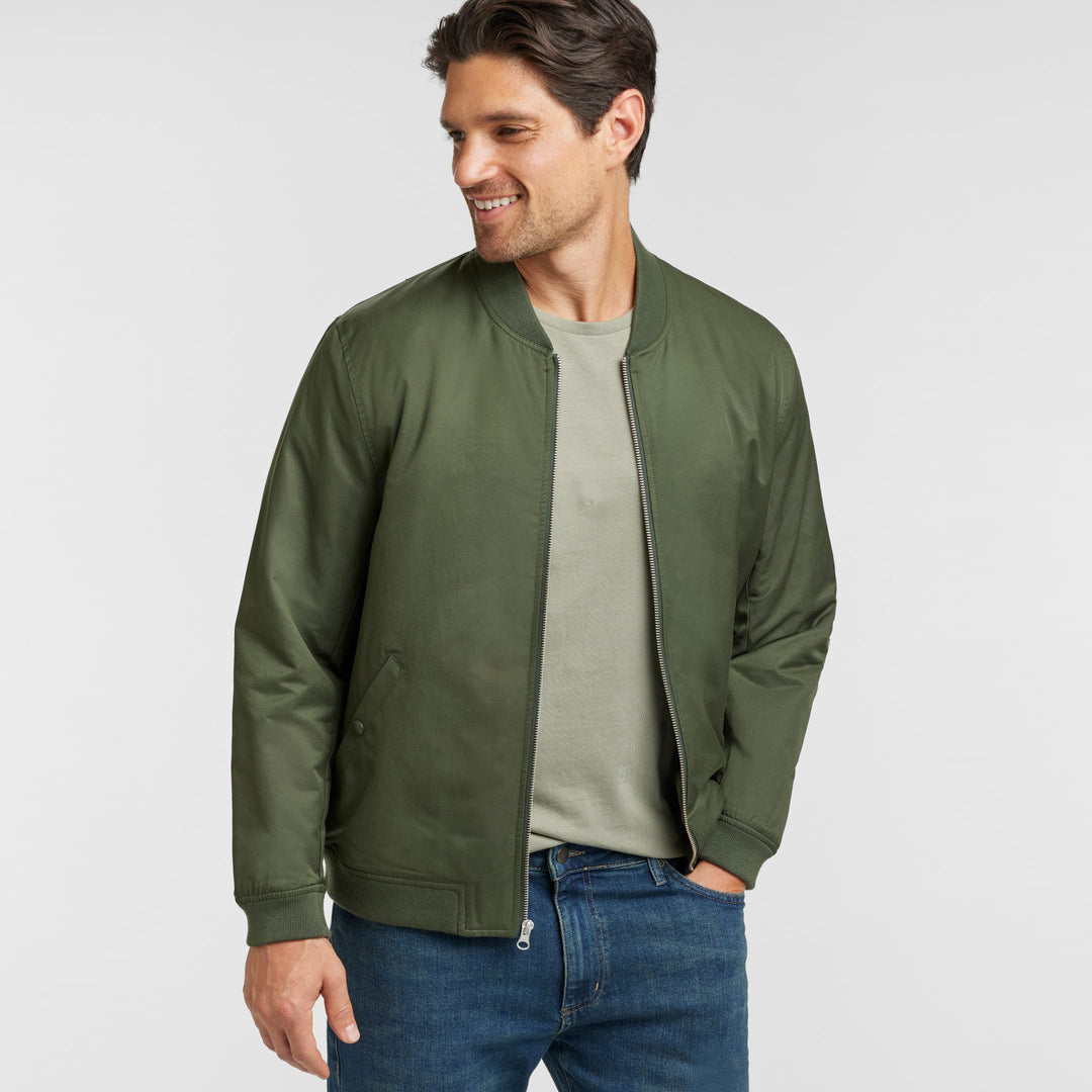 Ash & Erie Dark Green Bomber Jacket for Short Men   Bomber Jacket