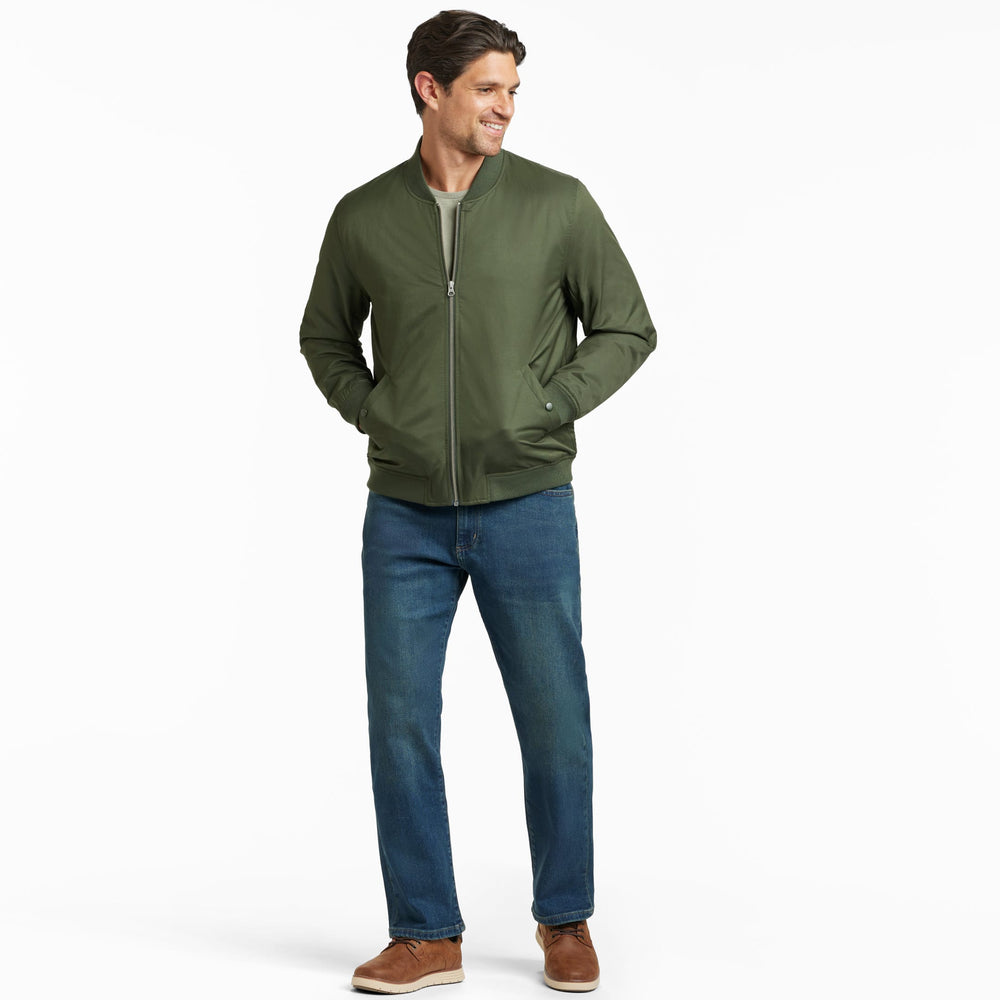 Ash & Erie Dark Green Bomber Jacket for Short Men   Bomber Jacket