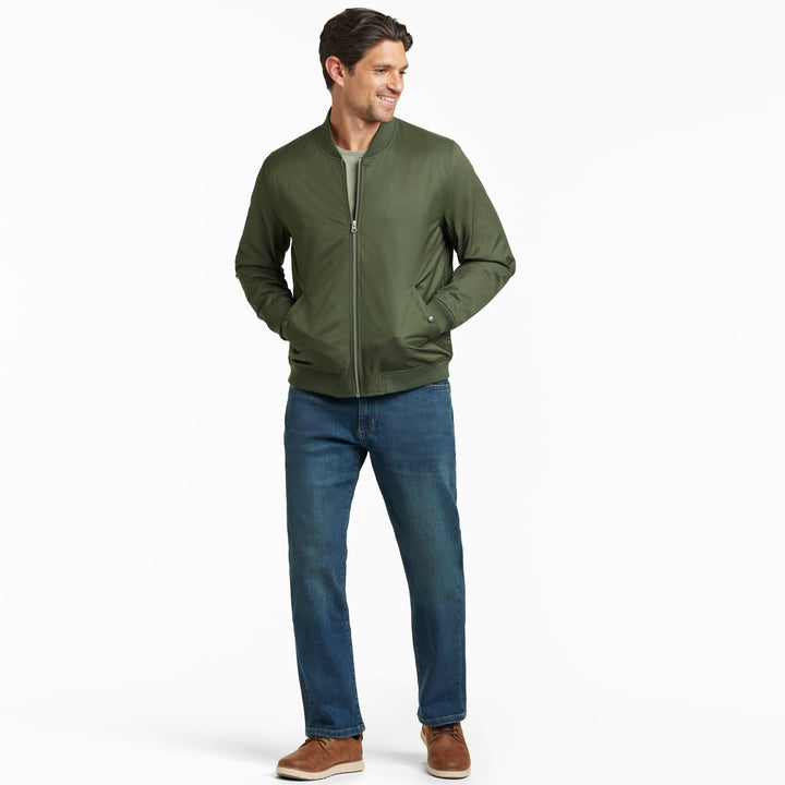 Ash & Erie Dark Green Bomber Jacket for Short Men   Bomber Jacket