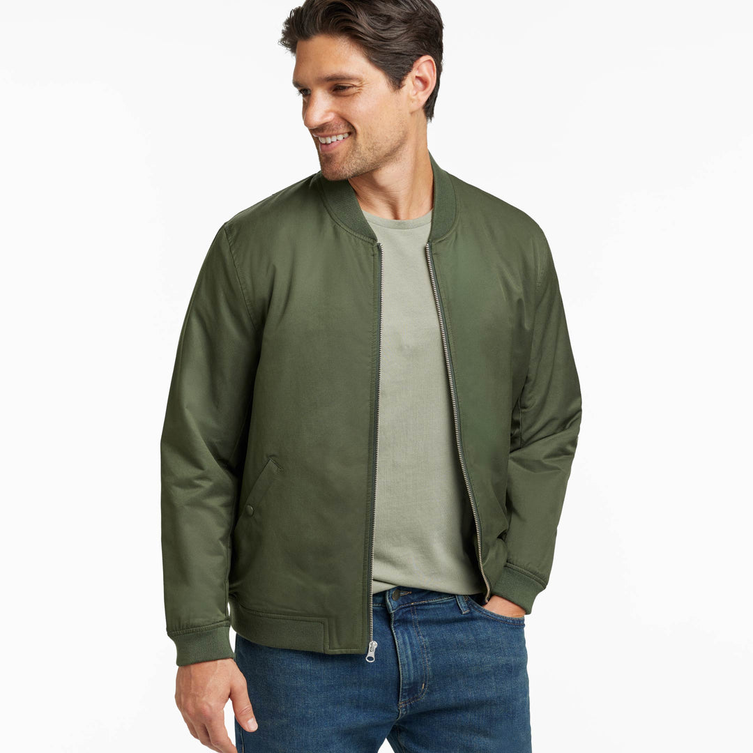 Ash & Erie Dark Green Bomber Jacket for Short Men   Bomber Jacket