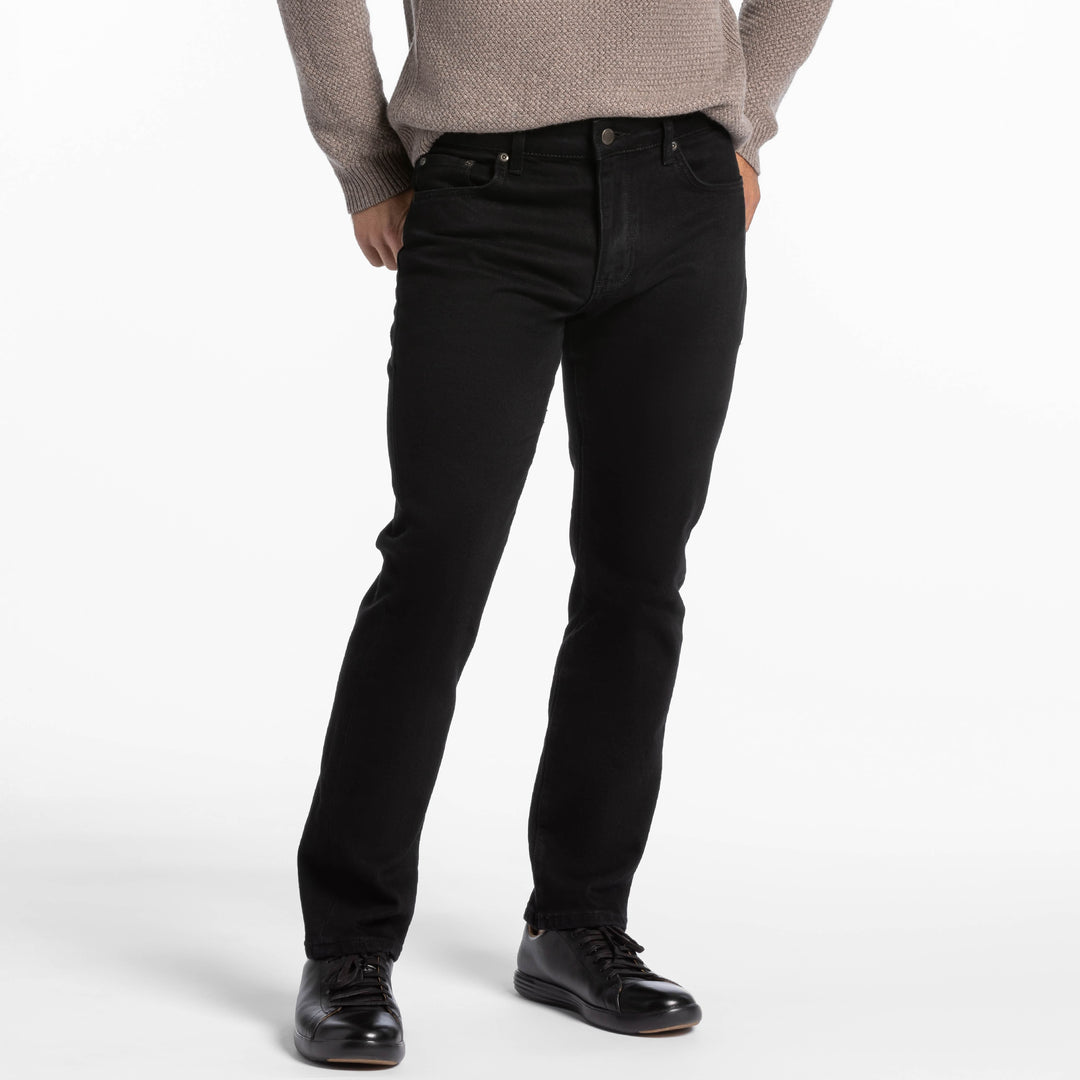 Ash & Erie Classic Black Bull Denim Jeans for Short Men Classic Black / 31 / 26