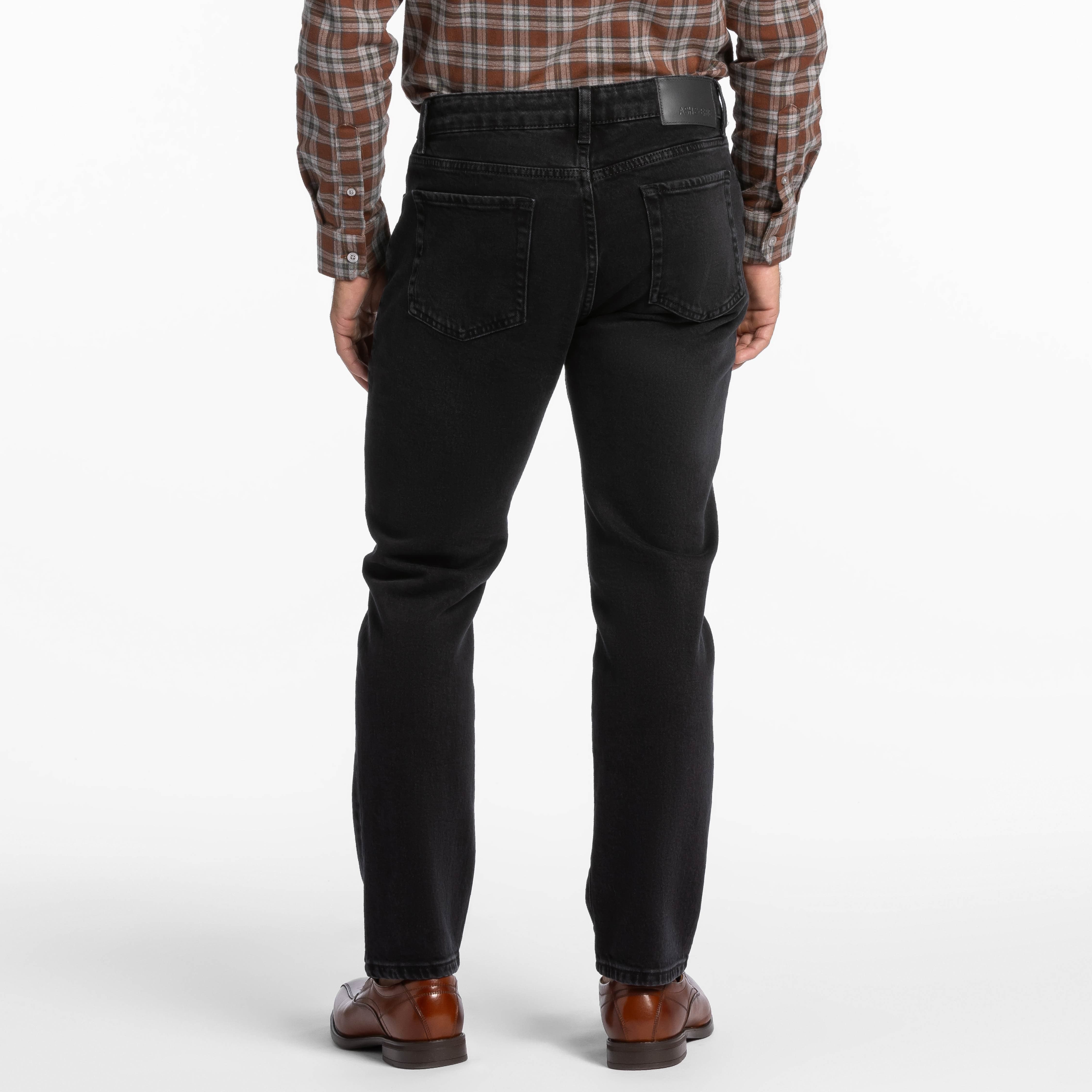 Ash & Erie Washed Black Bull Denim Jeans for Short Men   Bull Denim Jeans