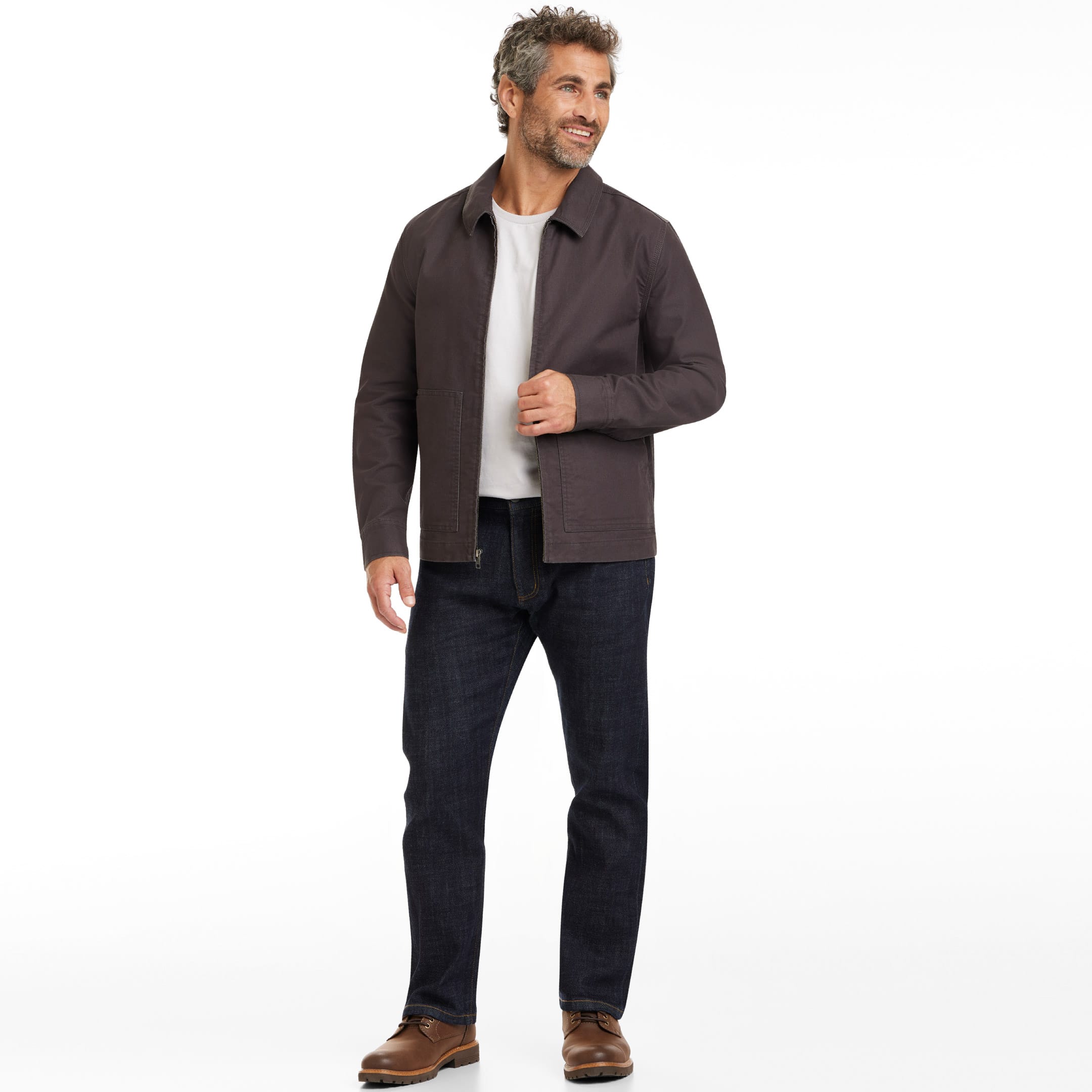 Ash & Erie Grey Cotton Canvas Jacket for Short Men   Canvas Jacket