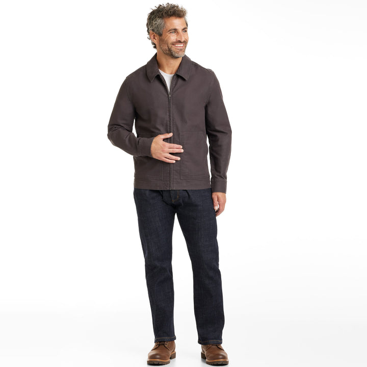 Ash & Erie Grey Cotton Canvas Jacket for Short Men   Canvas Jacket