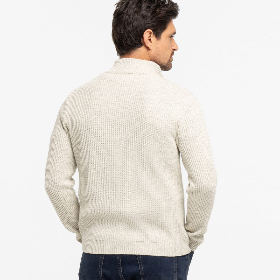 Ash & Erie Oat Cashmere Blend Quarter-Zip Sweater for Short Men   Cashmere Sweater