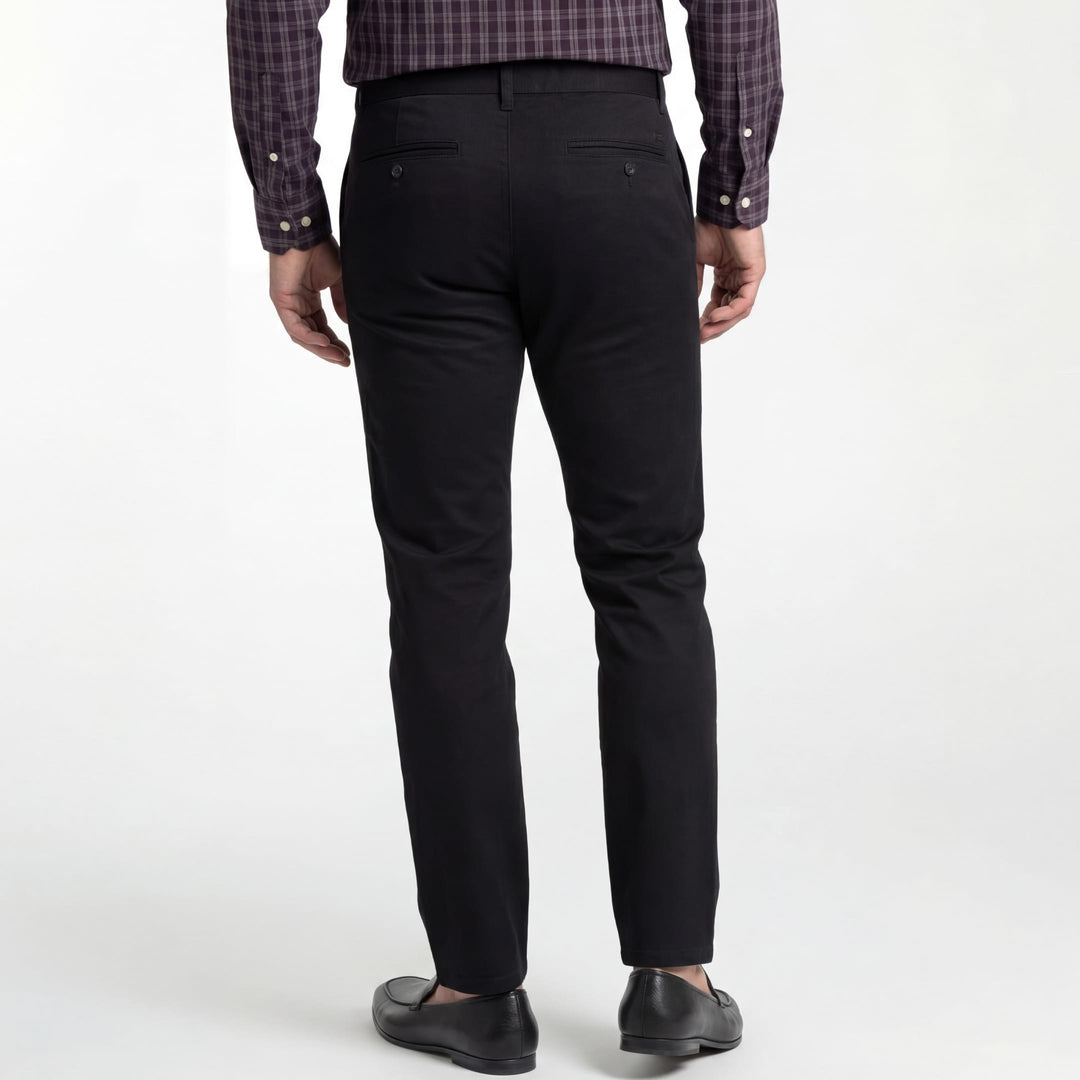 Ash & Erie Black Signature Chinos for Short Men   Chino Pants