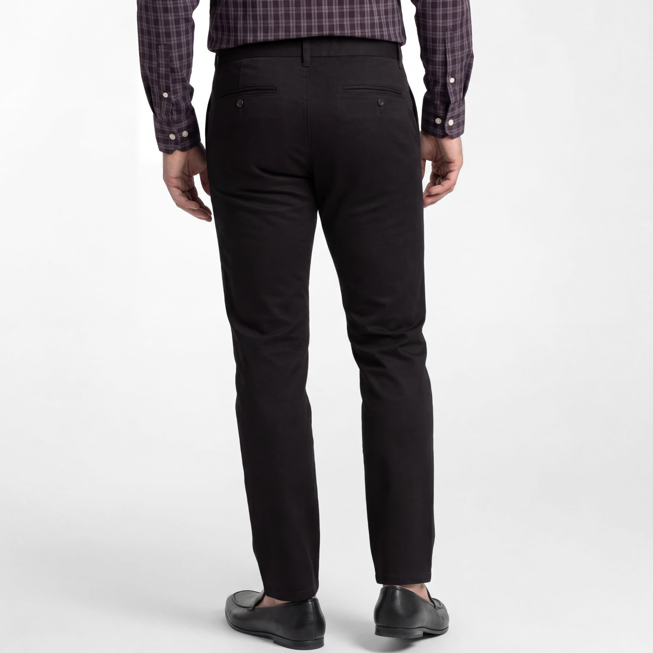 Ash & Erie Black Signature Chinos for Short Men