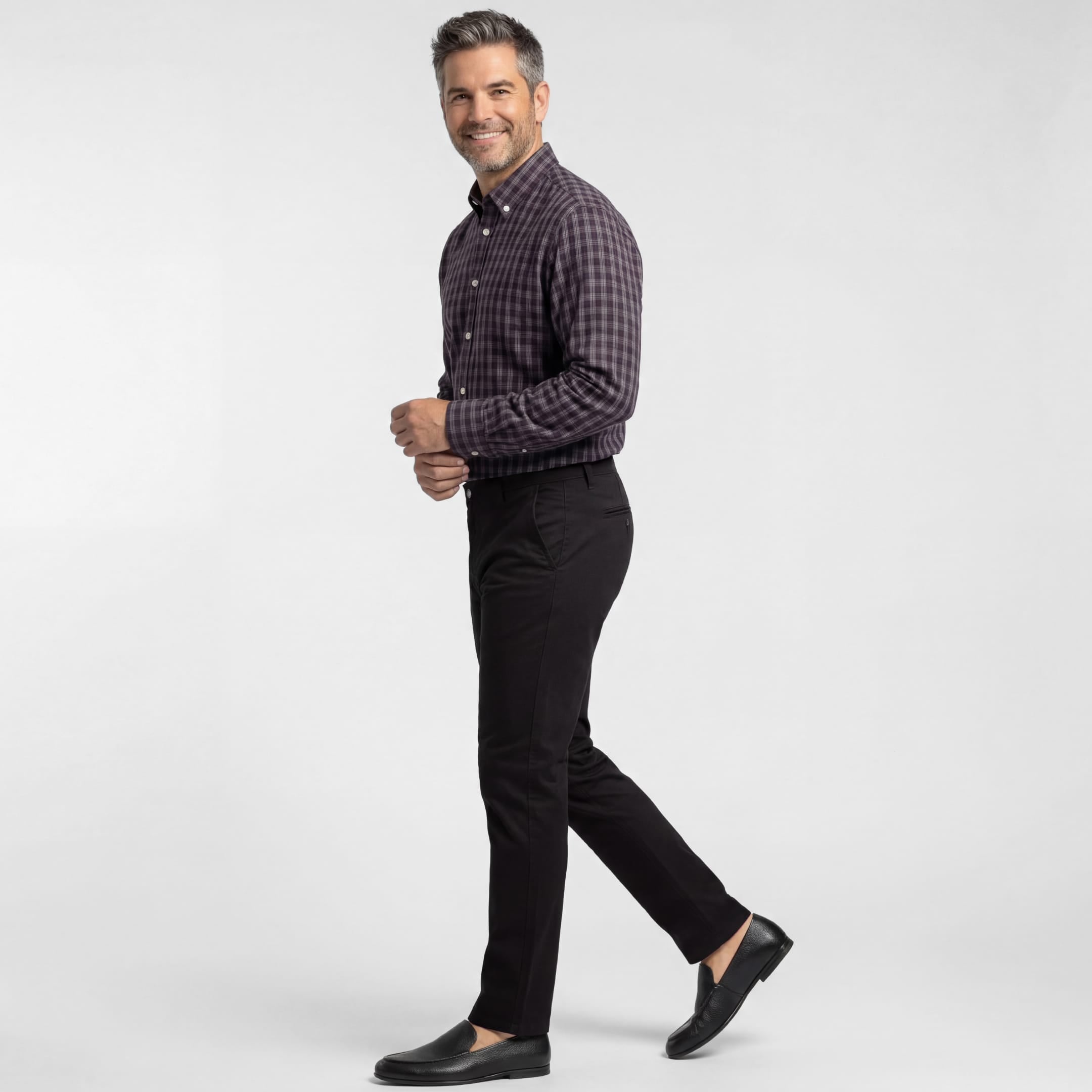 Y’s for men Black Chino Slacks Ash & Erie Black Signature Chinos for Short Men