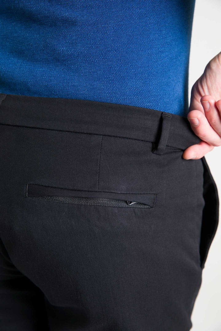 Ash & Erie Black Transit Tech Chinos for Short Men   Chino Pants