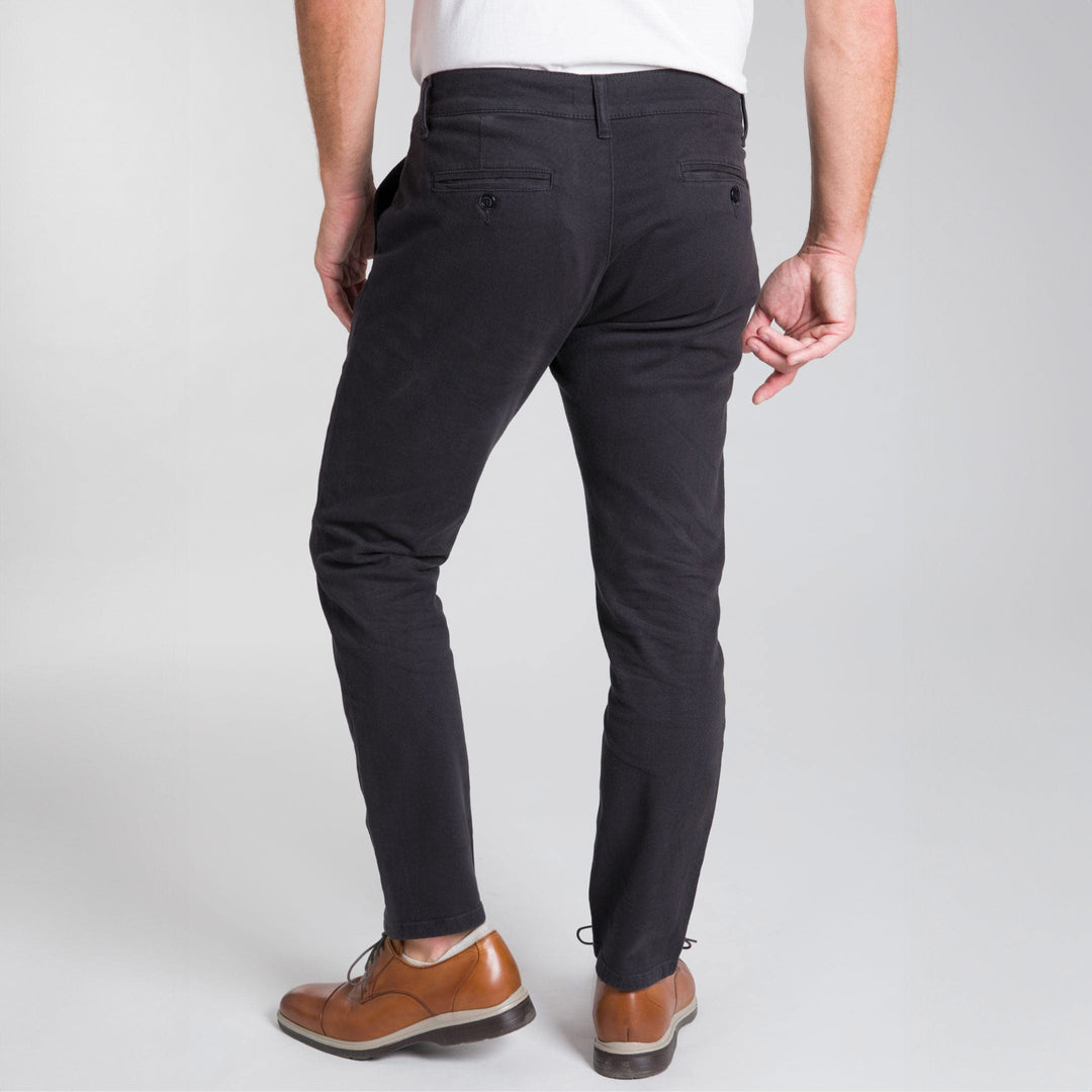 Ash & Erie Black Washed Stretch Chinos for Short Men   Chino Pants