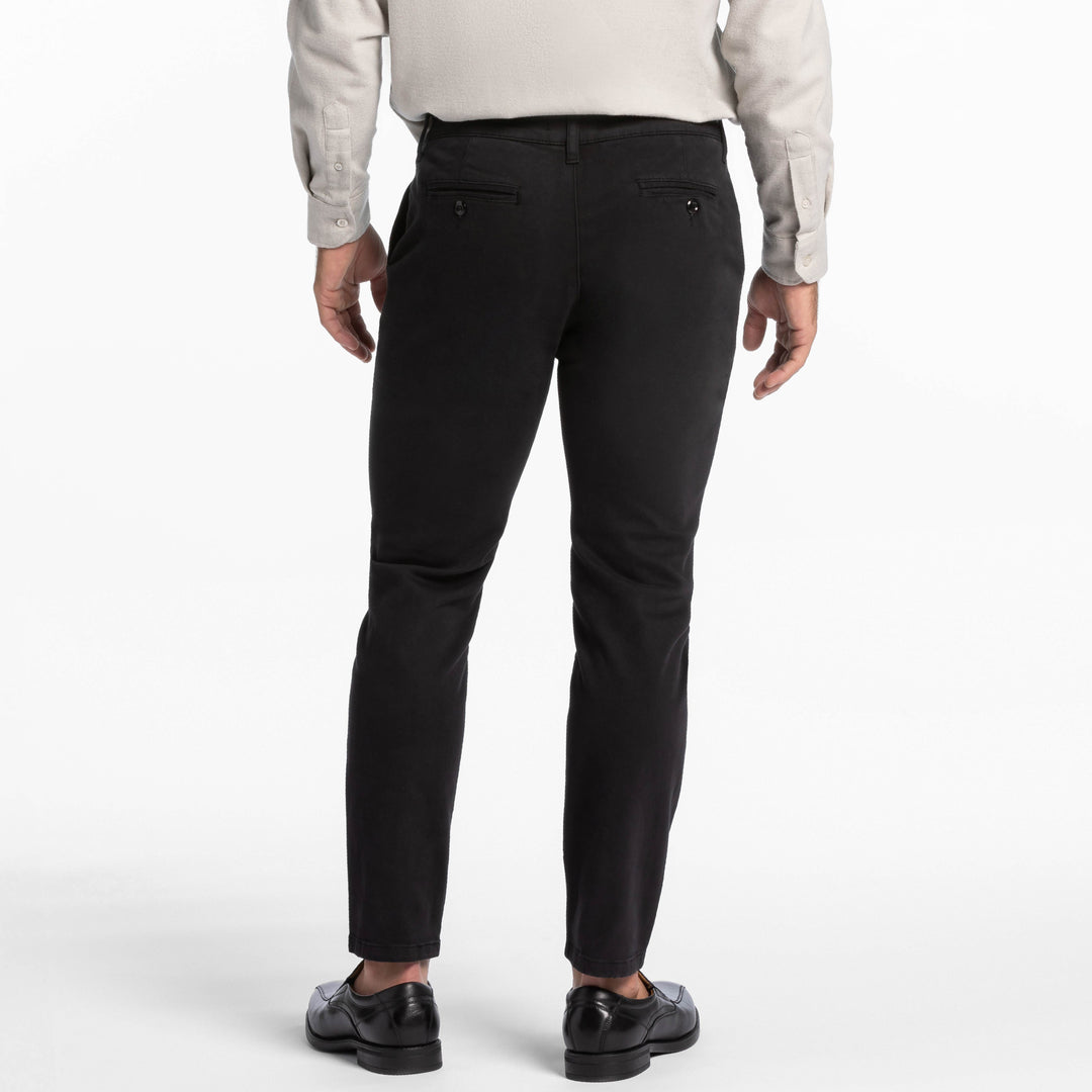 Ash & Erie Black Washed Stretch Chinos for Short Men   Chino Pants