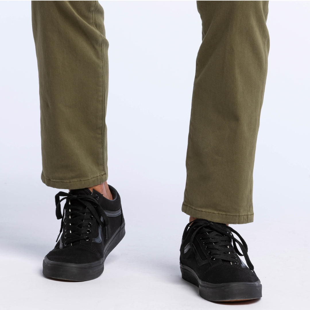 Ash & Erie Dark Olive Washed Stretch Chinos for Short Men   Chino Pants