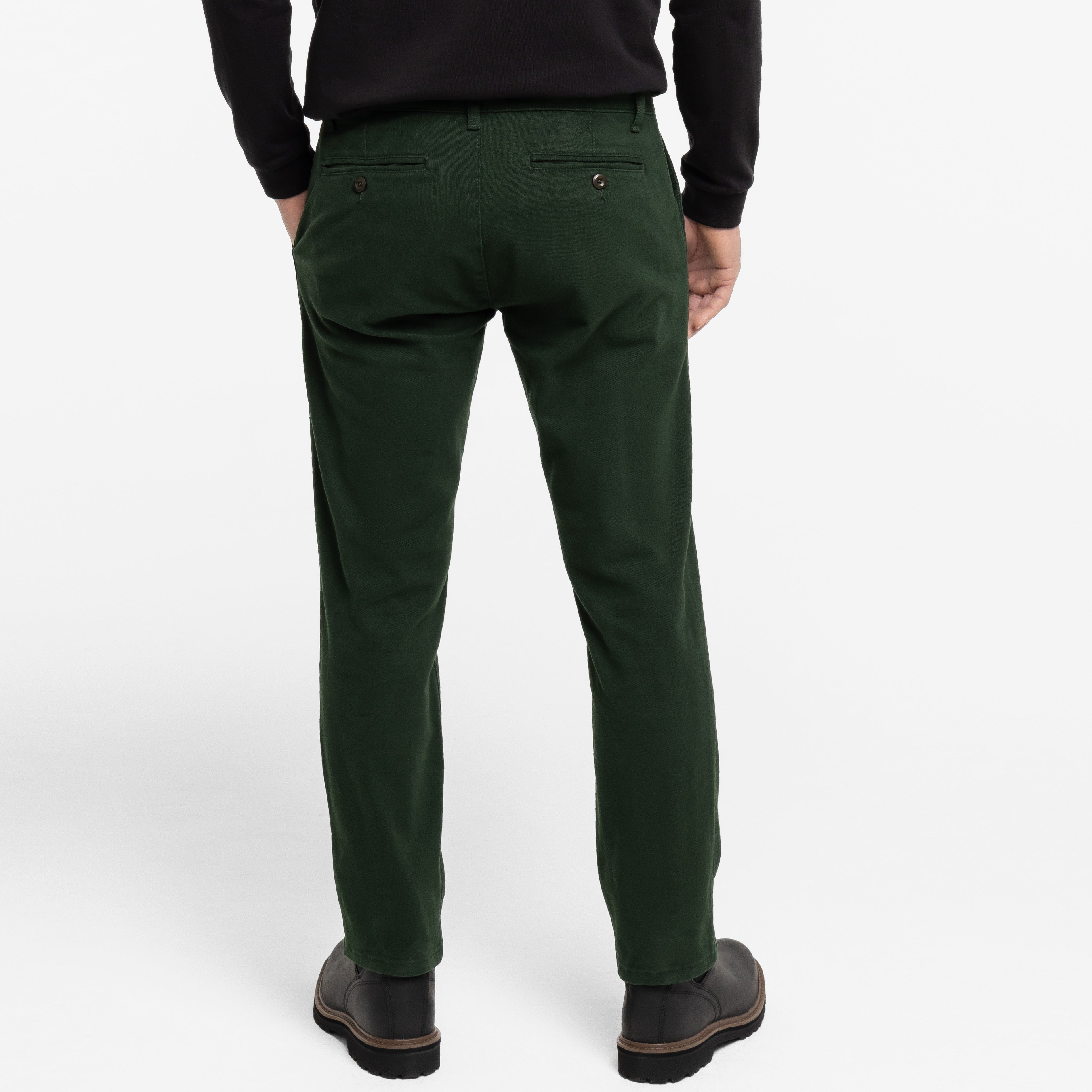 Ash & Erie Dark Spruce Washed Stretch Chinos for Short Men   Chino Pants