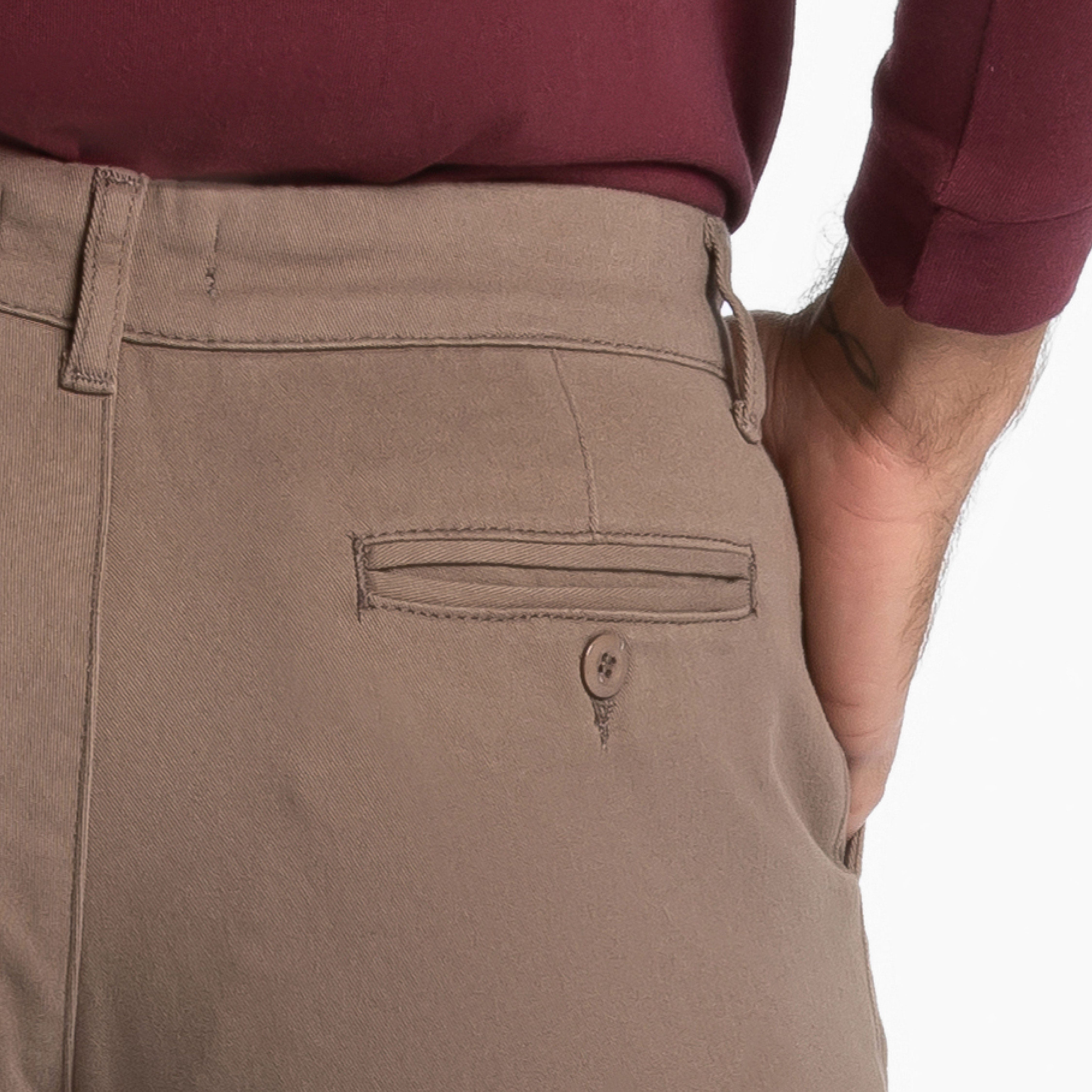 Ash & Erie Driftwood Washed Stretch Chinos for Short Men