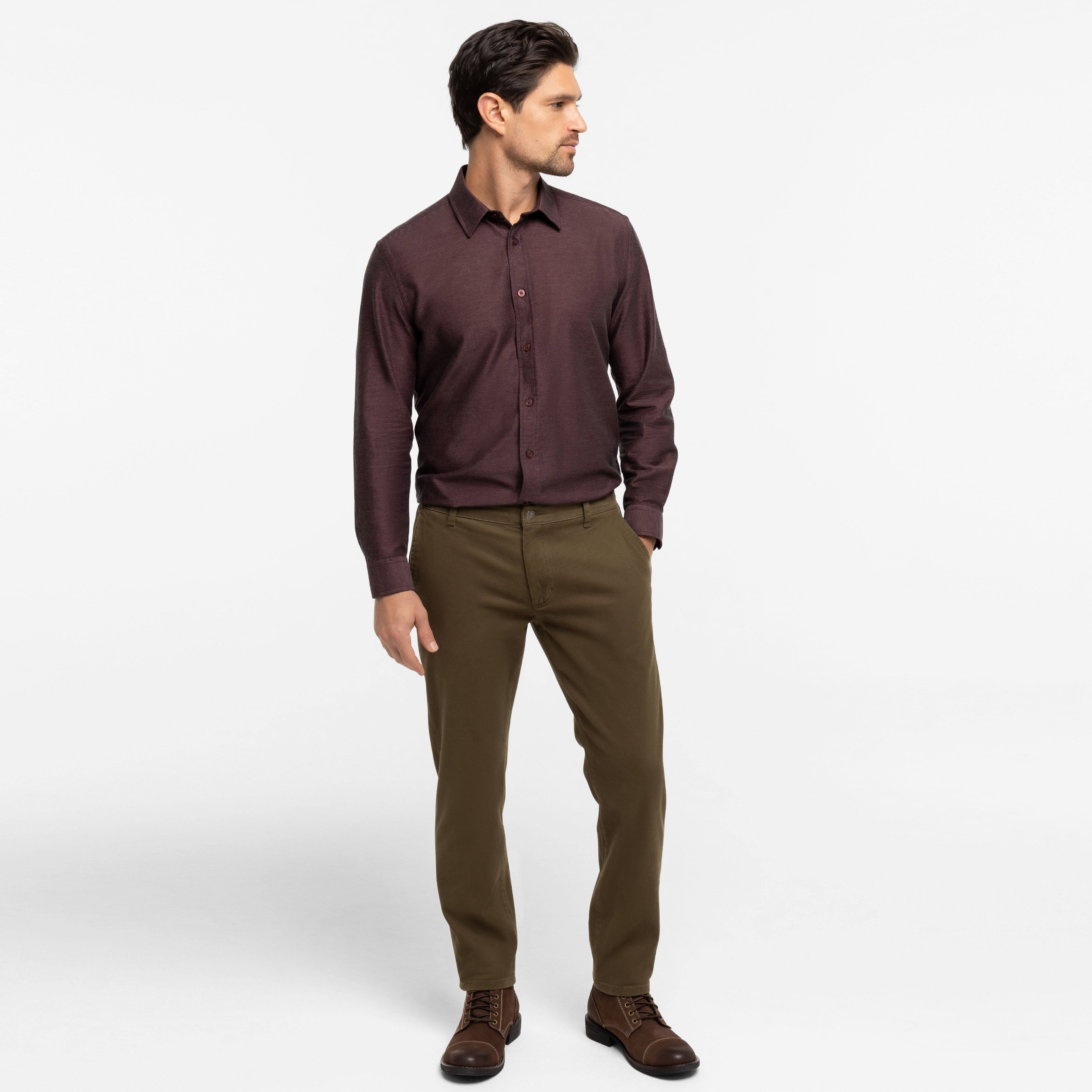 Ash & Erie Espresso Washed Stretch Chinos for Short Men   Chino Pants