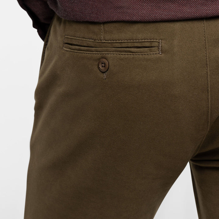 Ash & Erie Espresso Washed Stretch Chinos for Short Men   Chino Pants