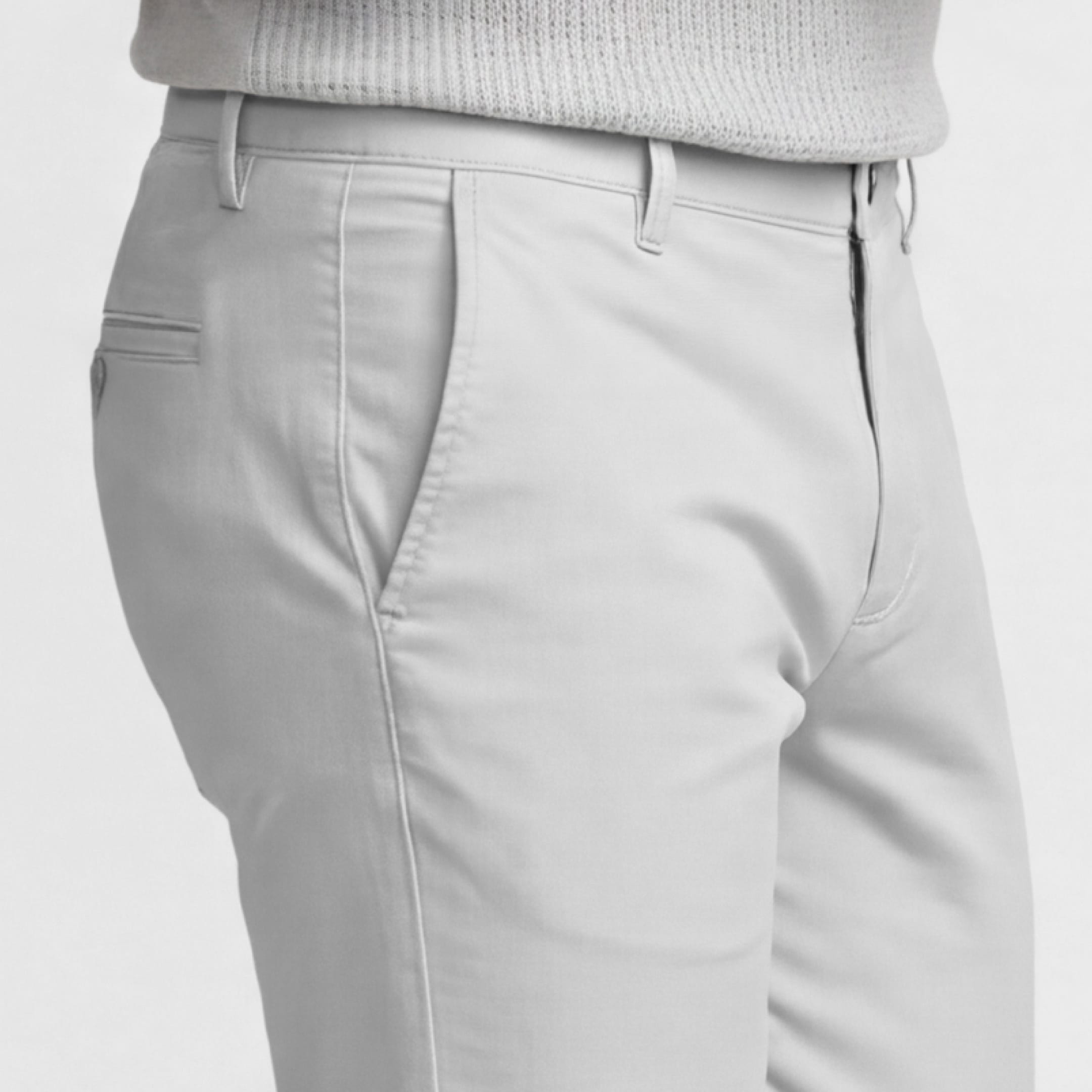 Ash & Erie Fog Grey Signature Chinos for Short Men
