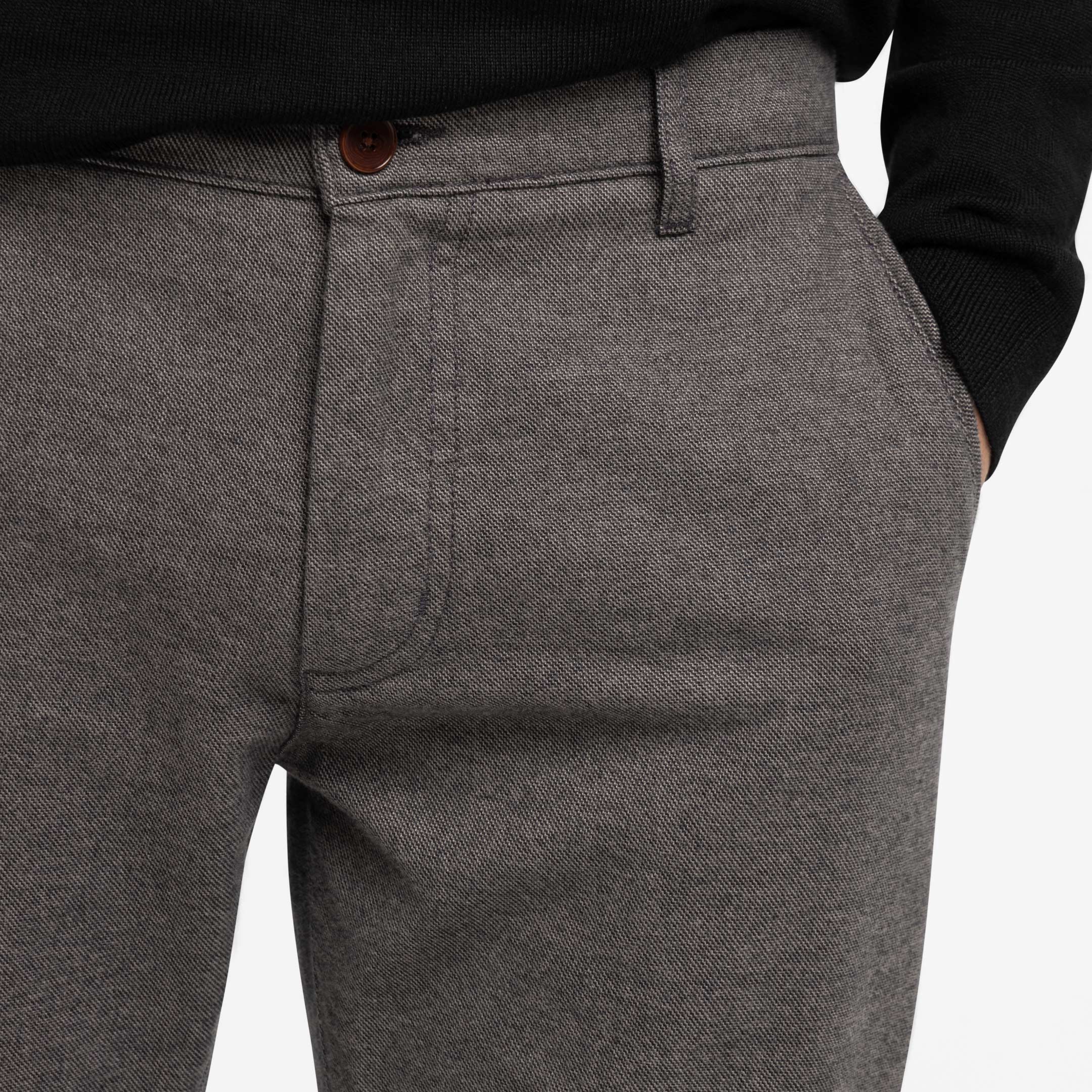 Ash & Erie Grey Brushed Twill Chinos for Short Men   Chino Pants