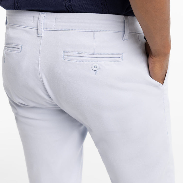 Ash & Erie Ice Blue Washed Stretch Chinos for Short Men   Chino Pants
