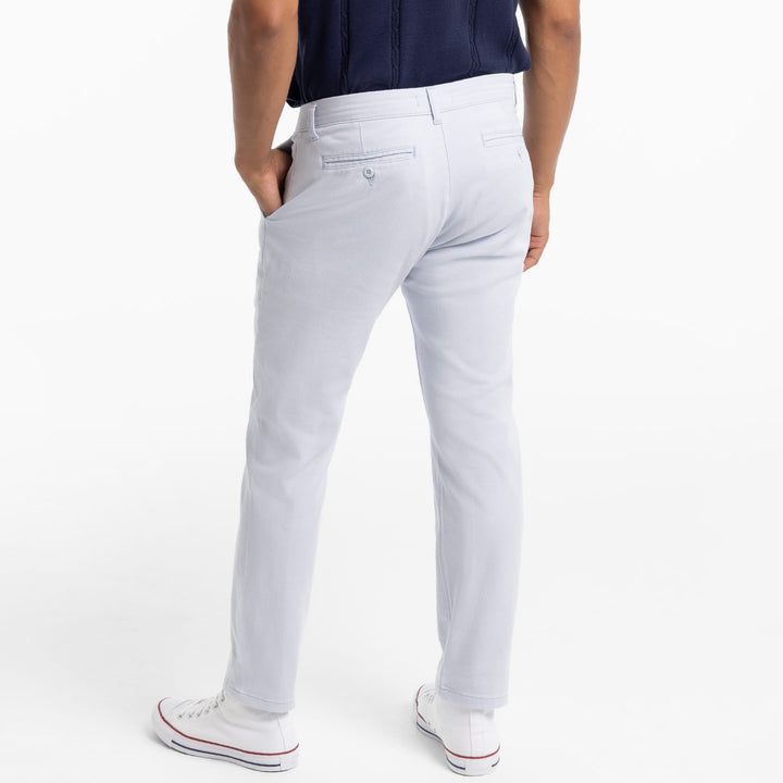 Ash & Erie Ice Blue Washed Stretch Chinos for Short Men   Chino Pants