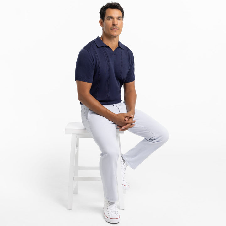 Ash & Erie Ice Blue Washed Stretch Chinos for Short Men   Chino Pants