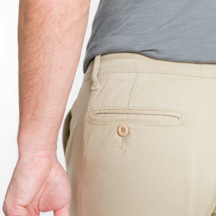 Ash & Erie Khaki Lightweight Stretch Chinos for Short Men   Chino Pants