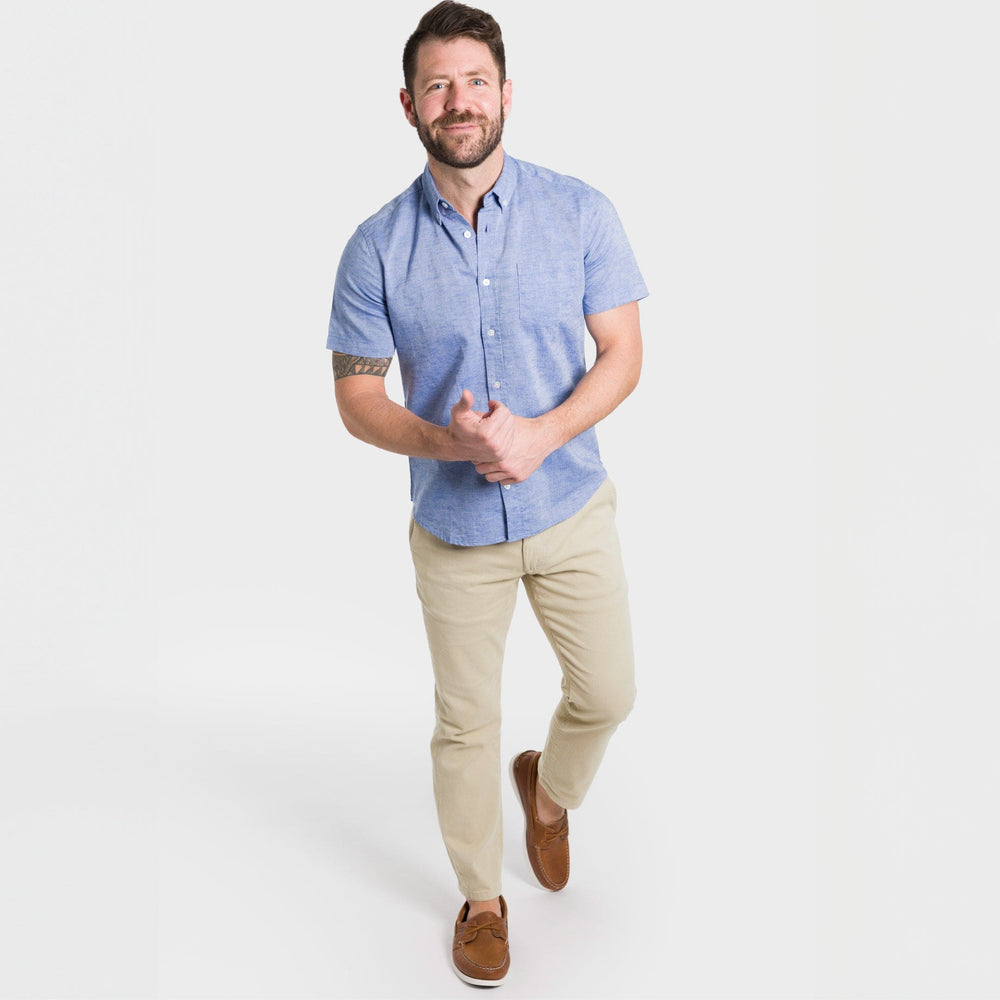 Ash & Erie Khaki Lightweight Stretch Chinos for Short Men   Chino Pants
