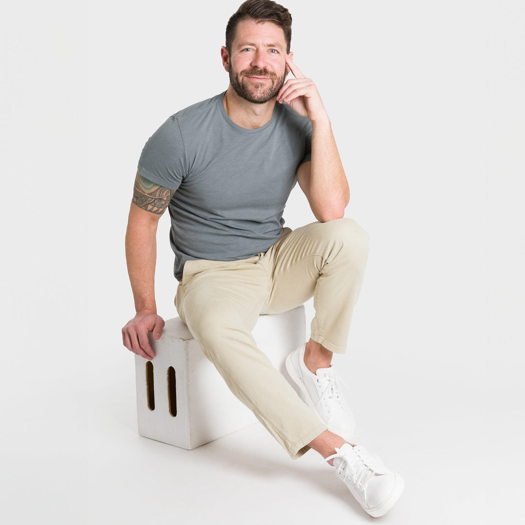 Ash & Erie Khaki Lightweight Stretch Chinos for Short Men   Chino Pants