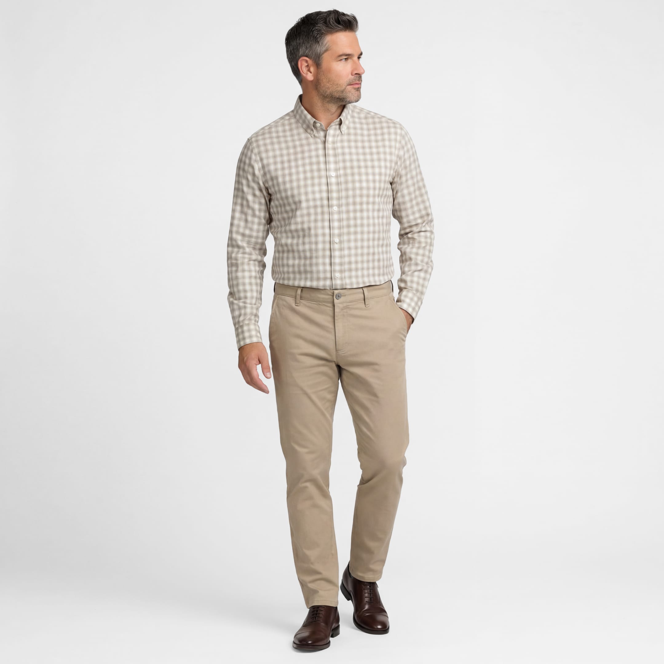 Ash & Erie Khaki Signature Chinos for Short Men   Chino Pants