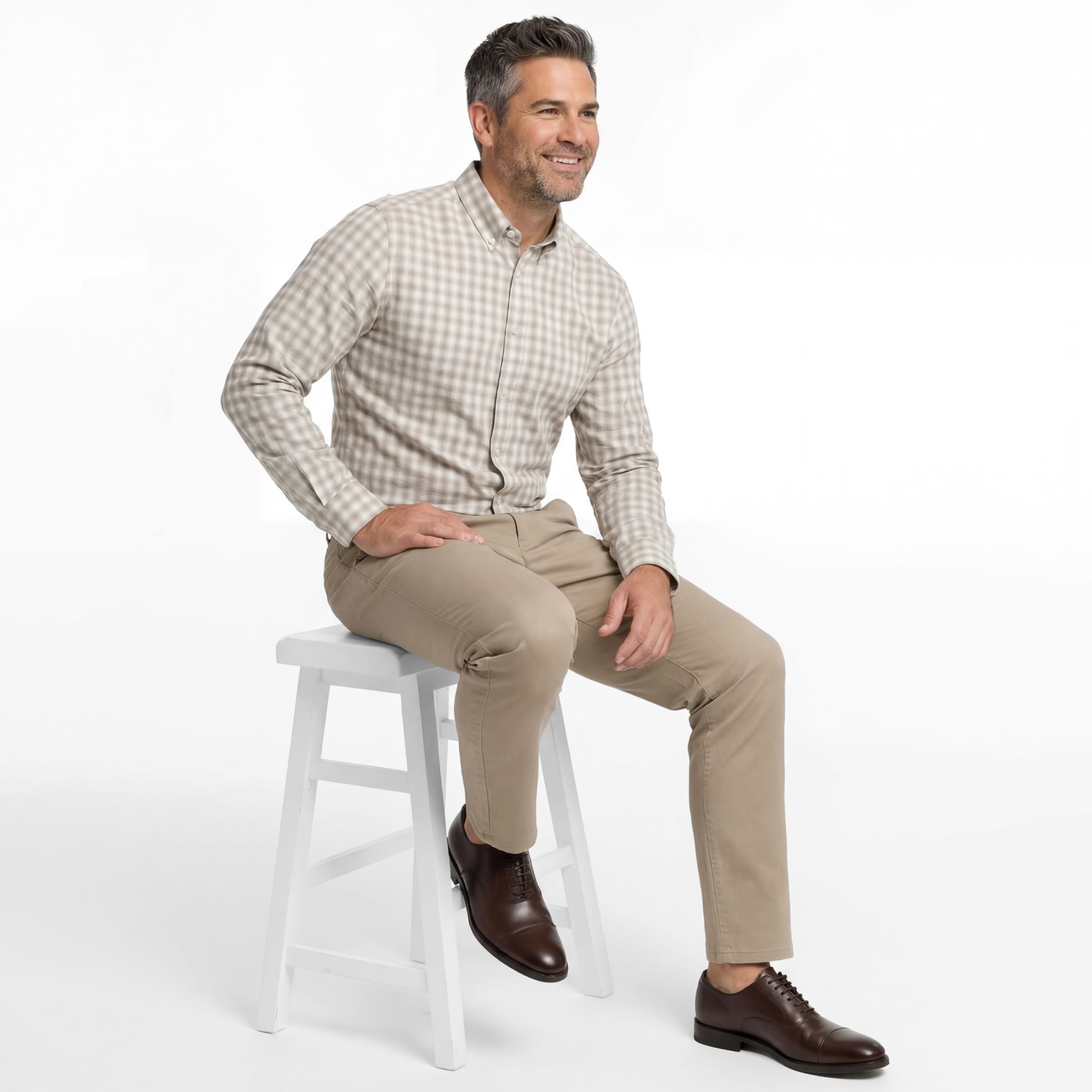 Ash & Erie Khaki Signature Chinos for Short Men   Chino Pants
