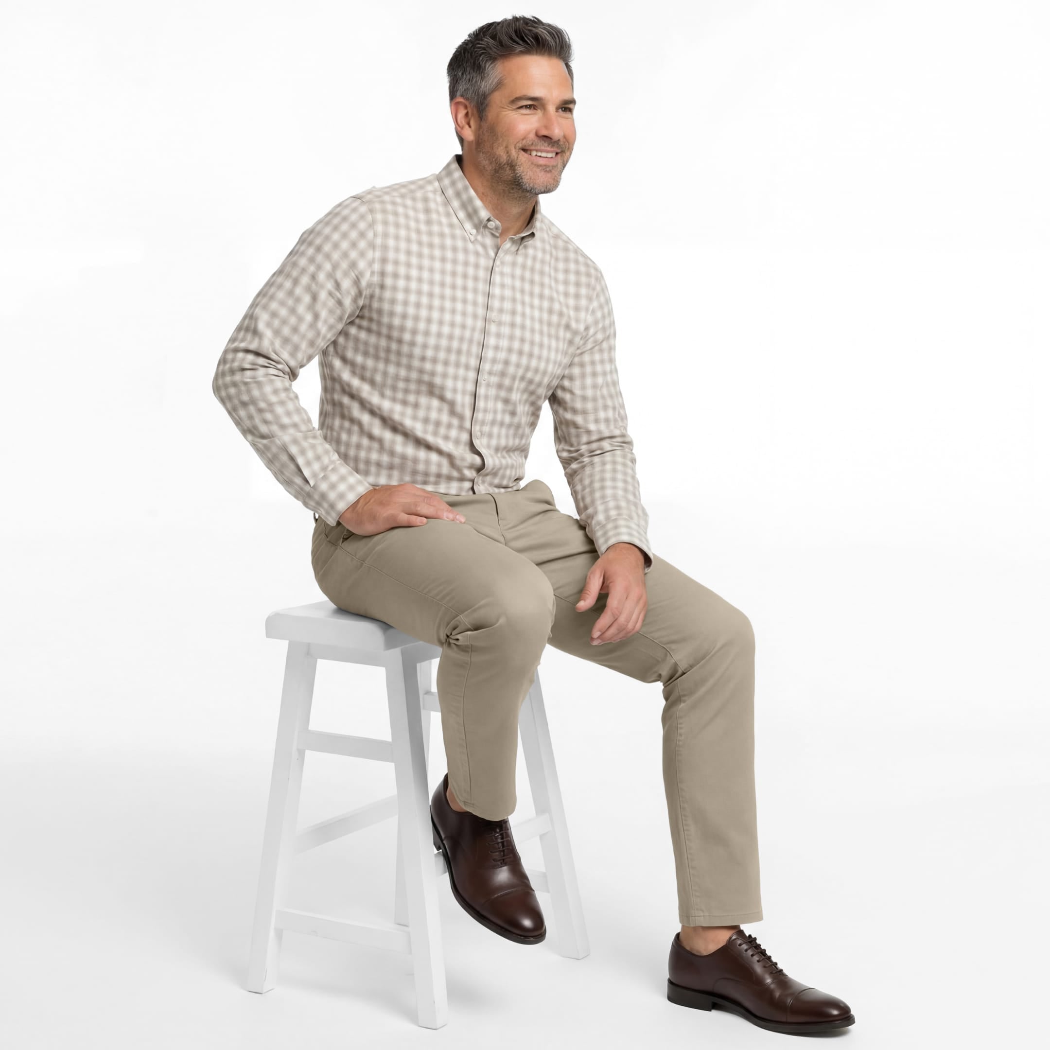 Ash & Erie Khaki Signature Chinos for Short Men   Chino Pants