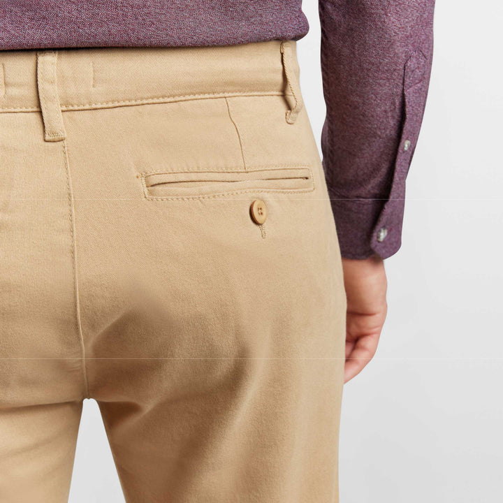 Ash & Erie Khaki Washed Stretch Chinos for Short Men   Chino Pants