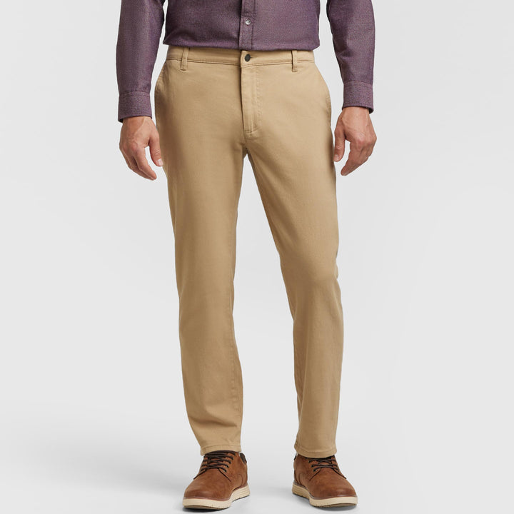 Ash & Erie Khaki Washed Stretch Chinos for Short Men   Chino Pants